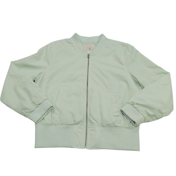 Anthropologie Hei Hei Bomber Jacket Womens Large Mint Full Zip Softshell Outdoor - Picture 2 of 12